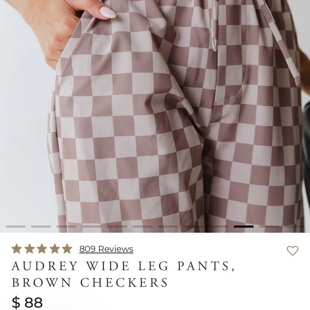 Audrey Brown Checkered Pants